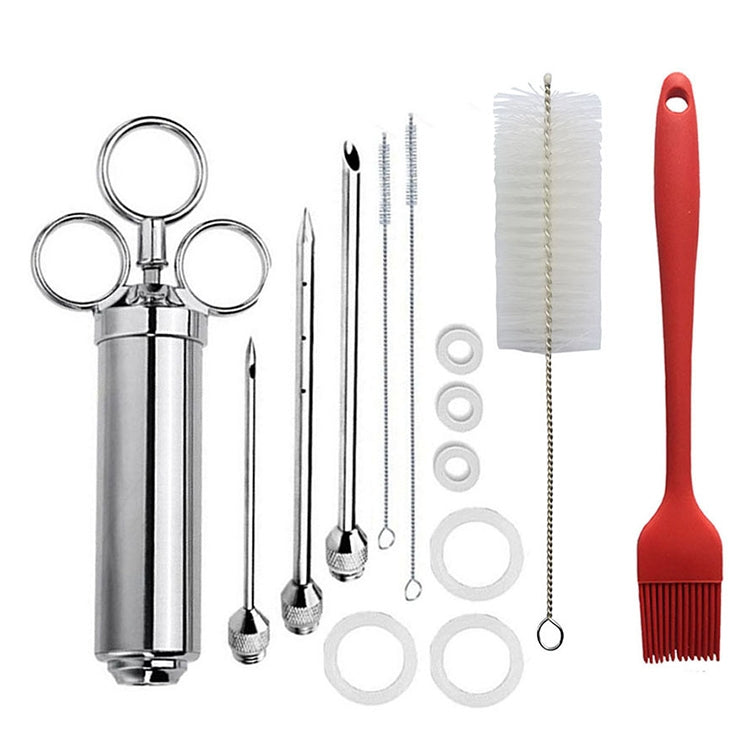Edelstahl-Gewürzspritze, Grillzubehör, Truthahnnadel-Set, 14-in-1 (Grün), 14-in-1 (Schwarz), 14-in-1 (Blau), 14-in-1 (Orange), 14-in-1 (Edelsteingrün), 14-in-1 (Weiß-Orange)