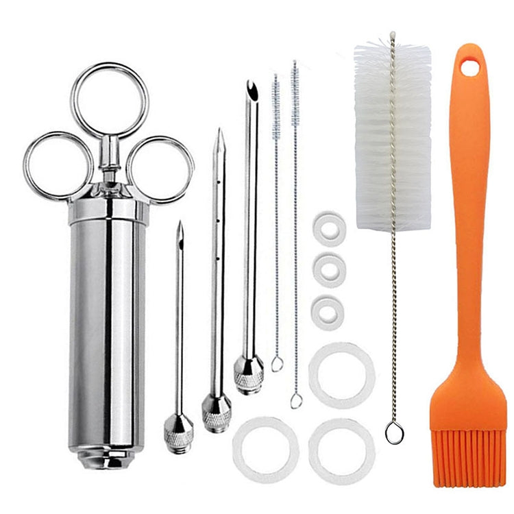Edelstahl-Gewürzspritze, Grillzubehör, Truthahnnadel-Set, 14-in-1 (Grün), 14-in-1 (Schwarz), 14-in-1 (Blau), 14-in-1 (Orange), 14-in-1 (Edelsteingrün), 14-in-1 (Weiß-Orange)