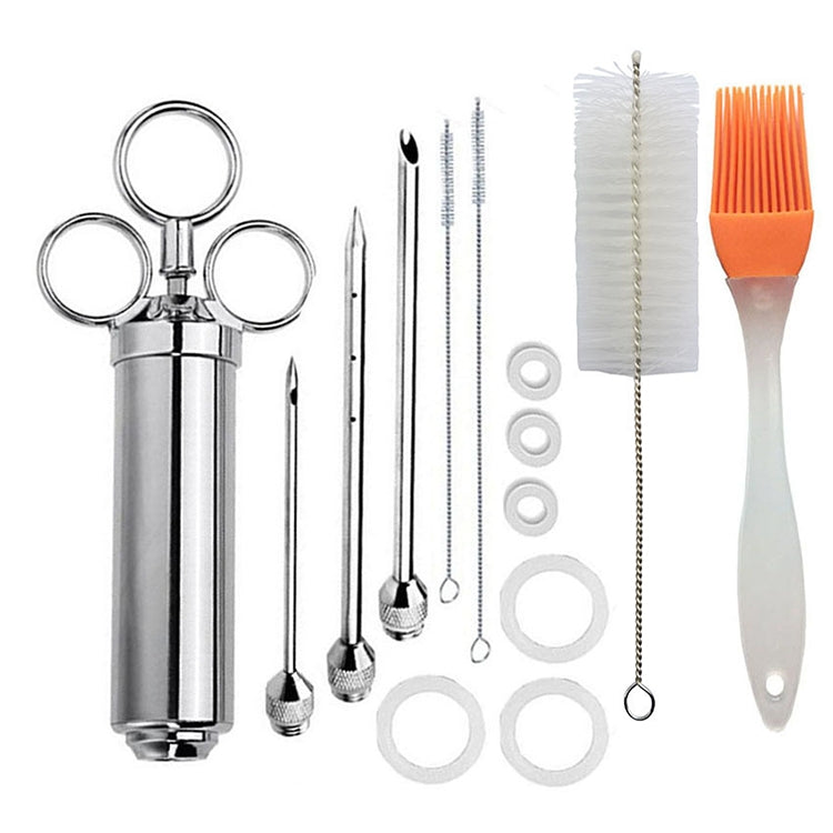 Edelstahl-Gewürzspritze, Grillzubehör, Truthahnnadel-Set, 14-in-1 (Grün), 14-in-1 (Schwarz), 14-in-1 (Blau), 14-in-1 (Orange), 14-in-1 (Edelsteingrün), 14-in-1 (Weiß-Orange)