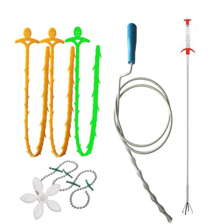 Küchenrohr-Abflusshaken Abwasser-WC-Verstopfungsschutz-Spülbecken-Abfluss-Kit, Stil: 6 Teile/Set-1M, 6 Teile/Set-1.5M, 6 Teile/Set-3, 6 Teile/Set-4