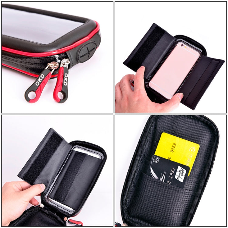 OKD Motorrad Fahrrad Touchscreen Wasserdichte Handy-Tasche Halterung, S, M-4, L-3, XL-4