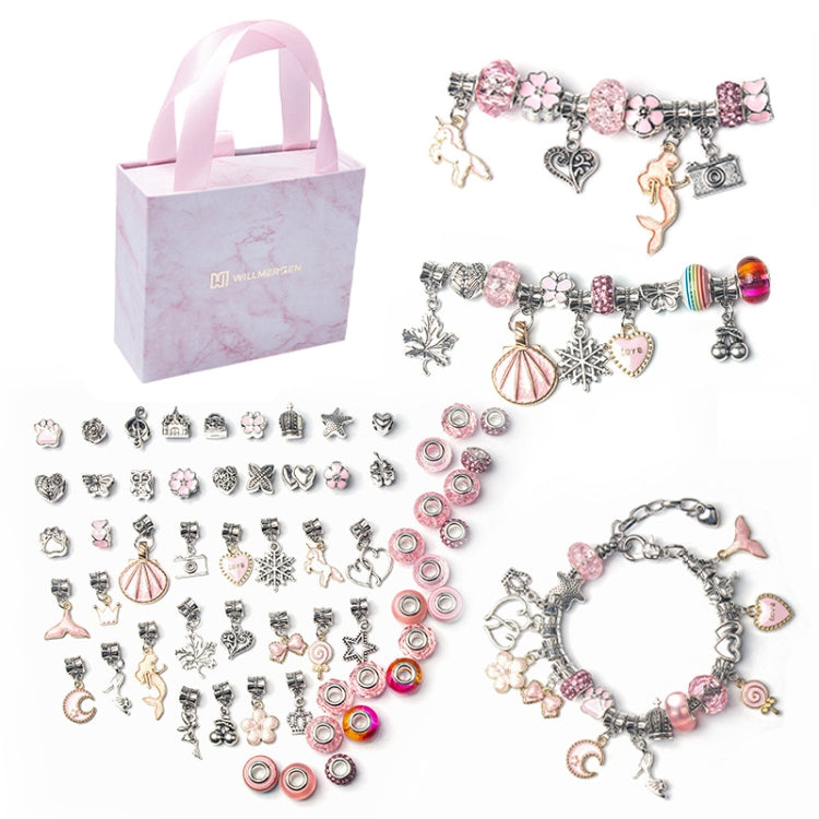 63-teiliges DIY-Armband für Kinder, 63-teilig (Rosa)