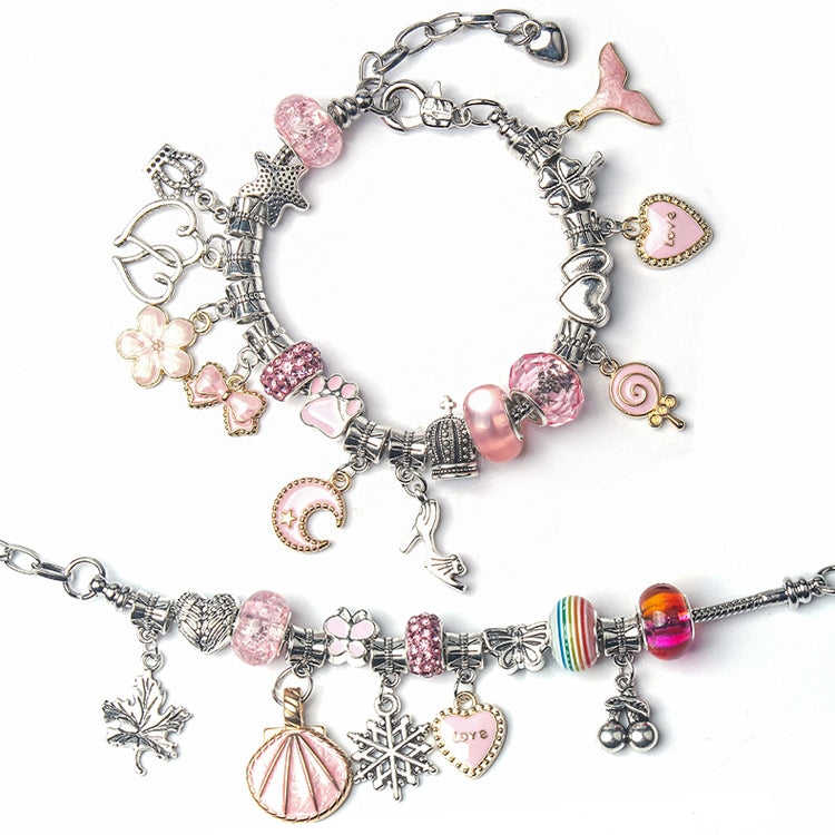 63-teiliges DIY-Armband für Kinder, 63-teilig (Rosa)