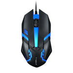 2 Stück T-WOLF V1 USB-Maus mit 3 Tasten, 1200 DPI, kabelgebunden, 7-farbiger Hintergrundbeleuchtung, Kabellänge: 1,35 m