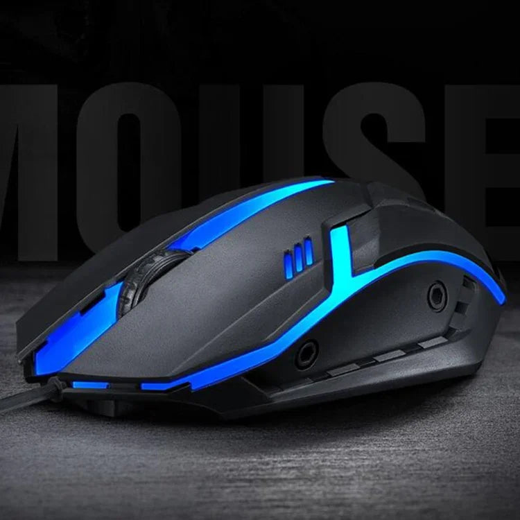 2 Stück T-WOLF V1 USB-Maus mit 3 Tasten, 1200 DPI, kabelgebunden, 7-farbiger Hintergrundbeleuchtung, Kabellänge: 1,35 m