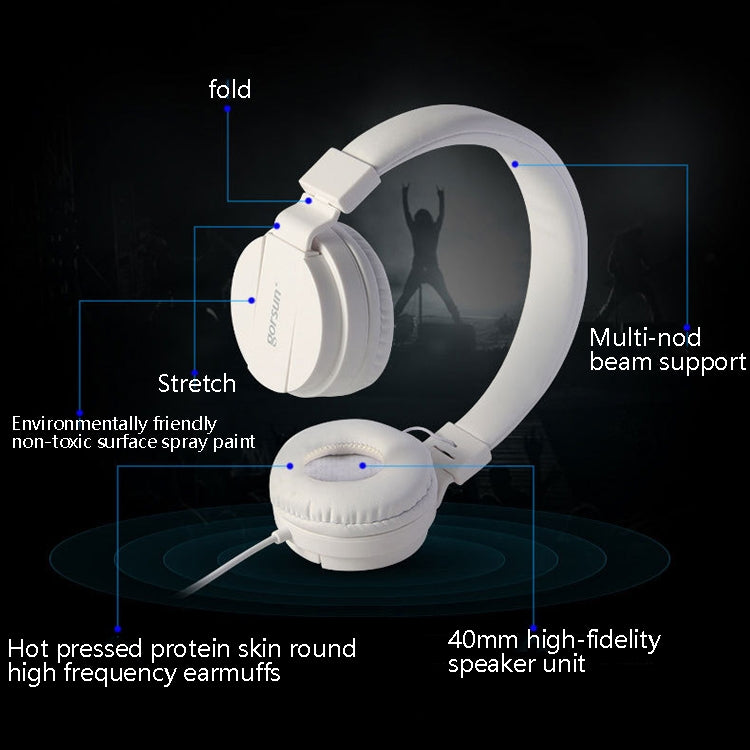 Gorsun GS-778 Handy Musik-Headset Kabelgebundene Laptop-Kinderkopfhörer, Weiß, Gelb, Blau, Schwarz, Orange, Rosarot