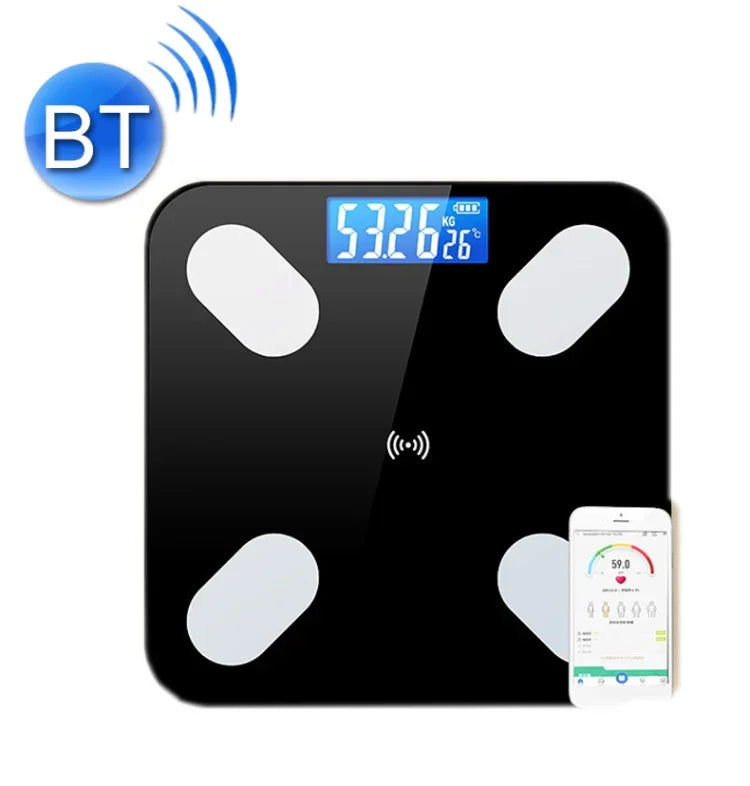 Intelligente Bluetooth-Körperfettwaage für zu Hause, Gesundheitswaage mit Körperfettmessung, Batteriemodell, Lademodell, Solar + Lademodell