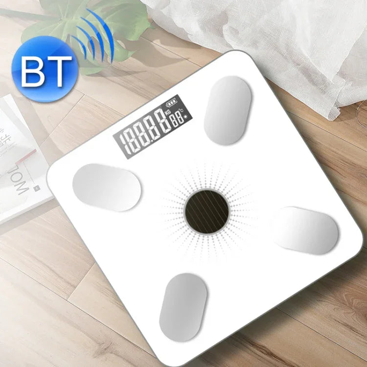 Intelligente Bluetooth-Körperfettwaage für zu Hause, Gesundheitswaage mit Körperfettmessung, Batteriemodell, Lademodell, Solar + Lademodell