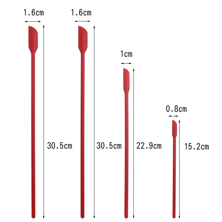 4-in-1 Silikon Mini-Spachtel-Set zum Verlängern von Kosmetikflaschen-Schabern und Marmeladenspateln, 4-in-1 Rot, 4-in-1 Schwarz, 4-in-1 Bunt, 4-in-1 Lila, 4-in-1 Grün