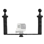 XTGP324A Aluminium-Trägerstabilisator mit Doppelgriff für Unterwasserkameragehäuse
