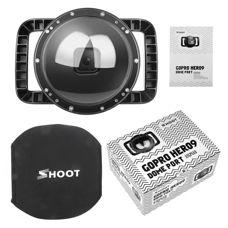 SHOOT XTGP559 Dome Port Unterwasser-Tauchkamera-Objektiv Transparente Abdeckung Gehäuse für GoPro HERO9 Black, für GoPro HERO9 Black