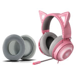 2 Stück Eisgefühl Gel-Ohrpolster Schwammhülle Ohrpolster Geeignet Für Razer Meng Cat Pink Crystal Edition Beihai Giant Monster V2 RGB Symphony Kopfhörer, Schwarz, Grau