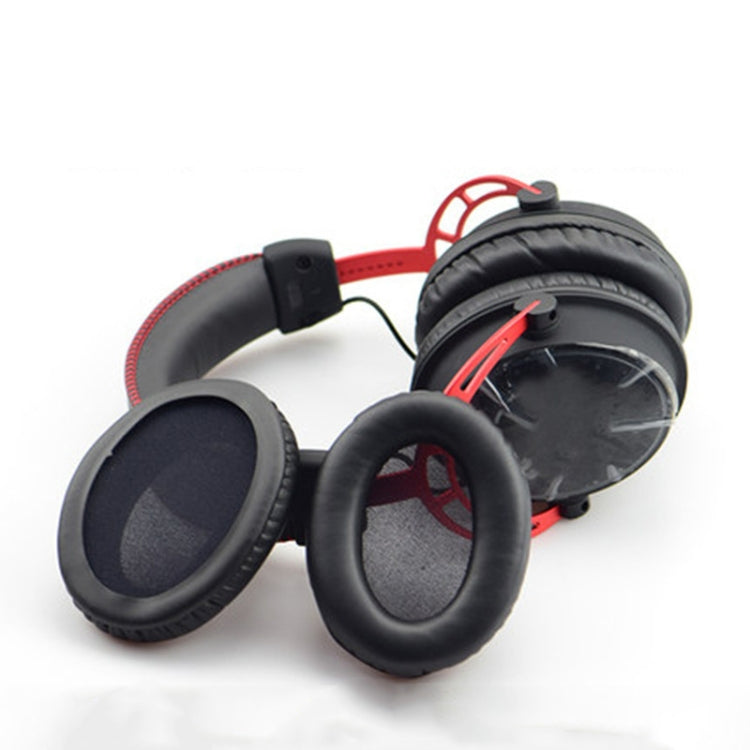 2 STÜCK Headset-Schwammüberzug Ohrpolster Lederhülle für Kingston Cloud Silver II, Farbe: Schwarz, Schwarz, Schwarz kombiniert, Weiß kombiniert, Gitter, Lammleder Schwarz, Lammleder Weiß