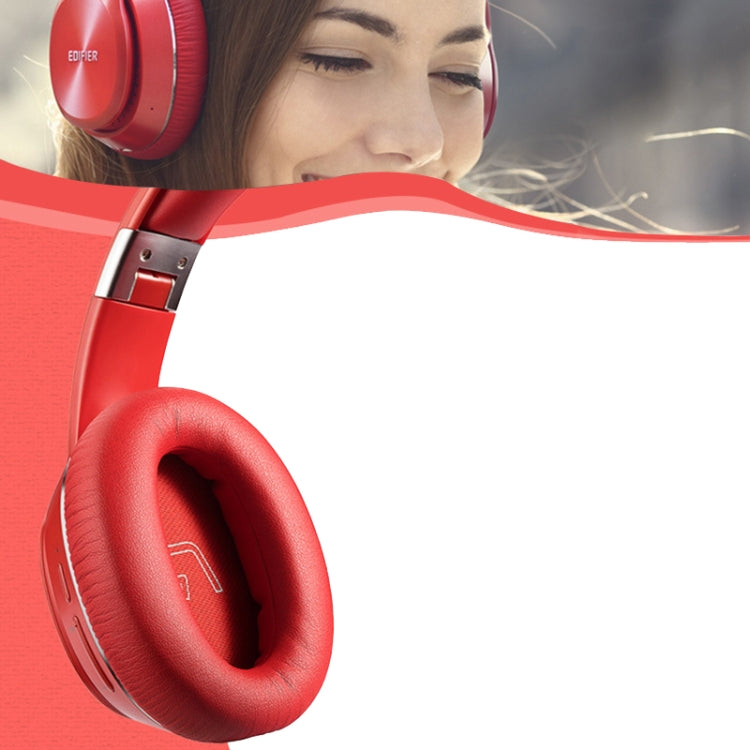 1 Paar Proteinhaut-Leder-Headset-Schwamm-Ohrpolster für Edifier W820BT / W808BT / K815 / K815PG1 / H840 / K800 / K830, Schwarz, Grau, Rot
