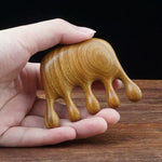 Massagekamm aus grünem Sandelholz, 8 x 6 cm