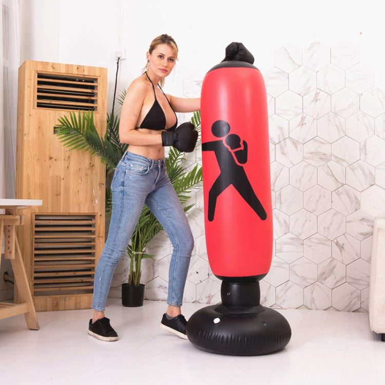 Verdickte Fitness Erwachsene Kinder Vertikale aufblasbare nicht kippbare Boxsäule aufblasbarer Ventilations-Boxsack, 1,6m Gelb, 1,6m Rot, 1,6m Schwarz