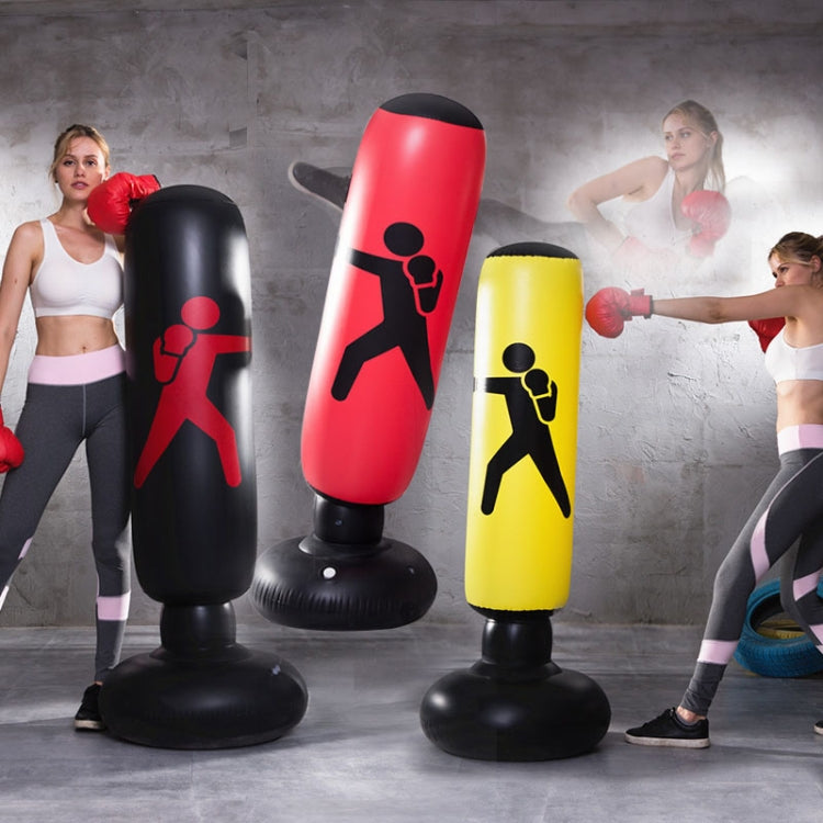 Verdickte Fitness Erwachsene Kinder Vertikale aufblasbare nicht kippbare Boxsäule aufblasbarer Ventilations-Boxsack, 1,6m Gelb, 1,6m Rot, 1,6m Schwarz