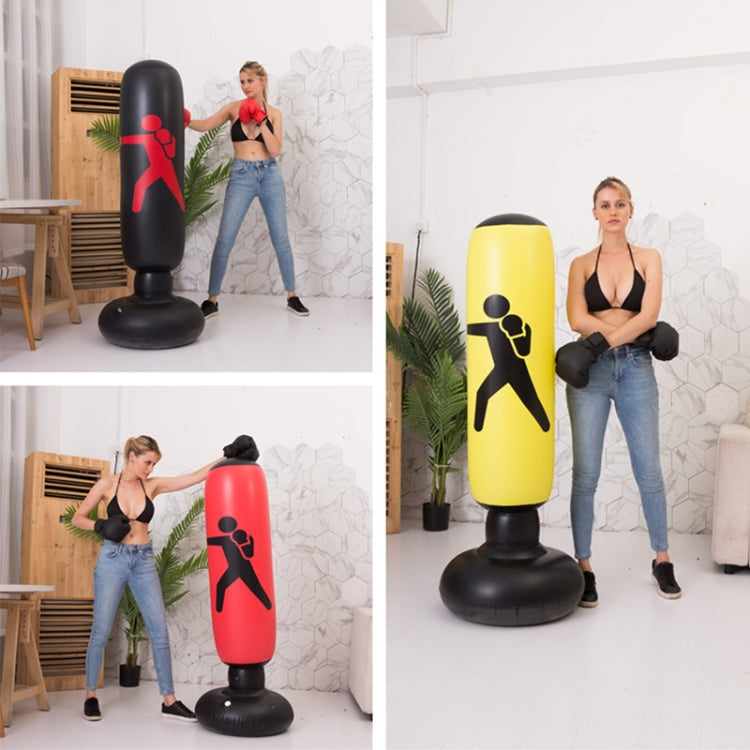 Verdickte Fitness Erwachsene Kinder Vertikale aufblasbare nicht kippbare Boxsäule aufblasbarer Ventilations-Boxsack, 1,6m Gelb, 1,6m Rot, 1,6m Schwarz