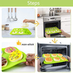 Backofen-Backwerkzeuge Silikonkuchen-Donutform, 8-fach Braun, 6-fach Blau, 6-fach Lila, 6-fach Grün, 6-fach Orange, 6-fach Gelb, 6-fach Rot