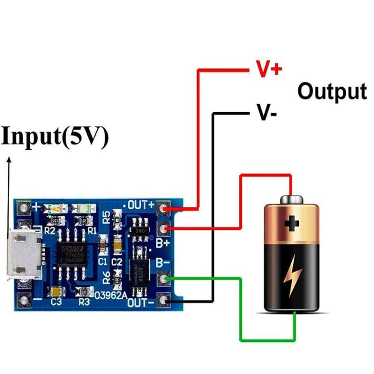 10 Stück HW-107 5V 1A Micro-USB-Batterieladeplatine Ladegerät-Modul, HW-107