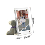3-Zoll-Foto-Acryl-Bilderrahmen Kühlschrank Magnetaufkleber für Polaroid, 98 Prozent durchscheinend, Wellenpunkt, Pink, Blau