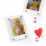 3-Zoll-Foto-Acryl-Bilderrahmen Kühlschrank Magnetaufkleber für Polaroid, 98 Prozent durchscheinend, Wellenpunkt, Pink, Blau