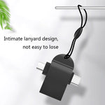 10 St. LI-09 USB 3.0 Buchse auf USB-C / Typ-C + Micro USB Stecker Multifunktions-OTG-Adapter mit Umhängeband, Schwarz, Gold, Silber, Roségold