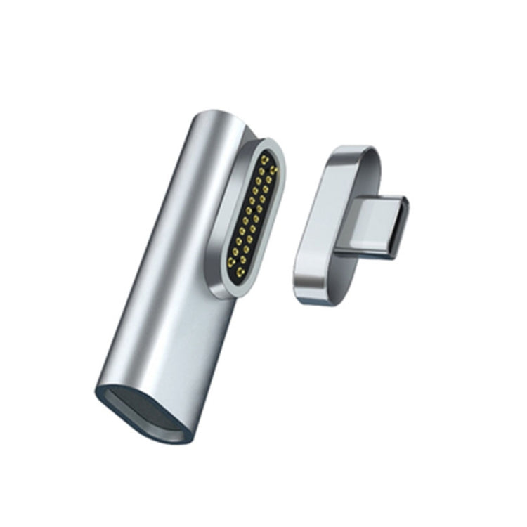 20-Pin-Winkel-Magnet-USB-C-/Typ-C-Adapter unterstützt Laden und 4K-Videoübertragung, Silber, Grau, Schwarz