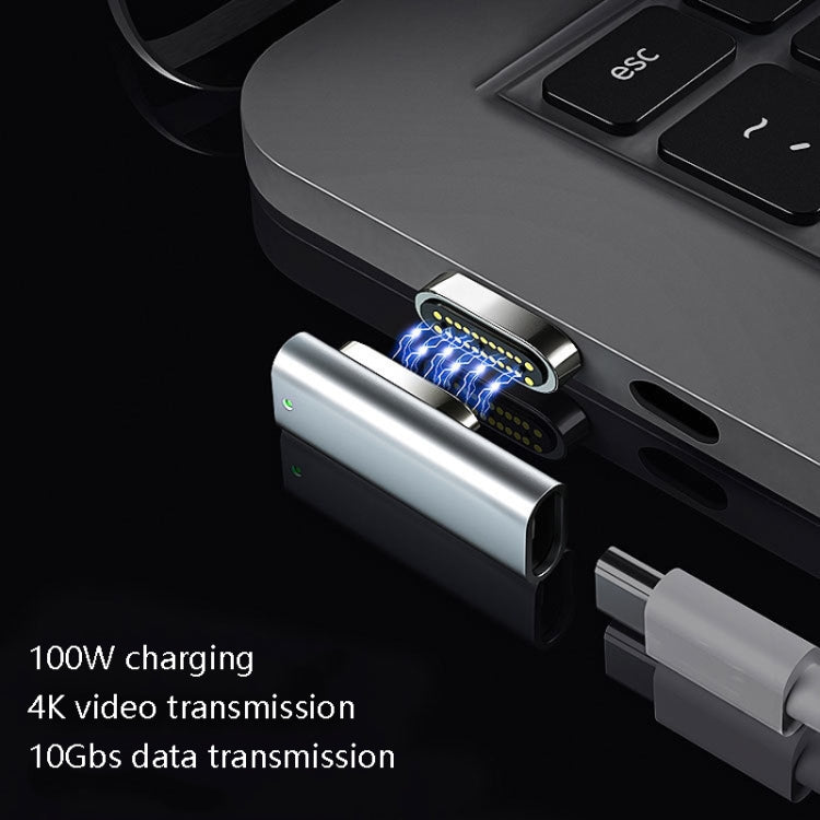 20-Pin-Winkel-Magnet-USB-C-/Typ-C-Adapter unterstützt Laden und 4K-Videoübertragung, Silber, Grau, Schwarz