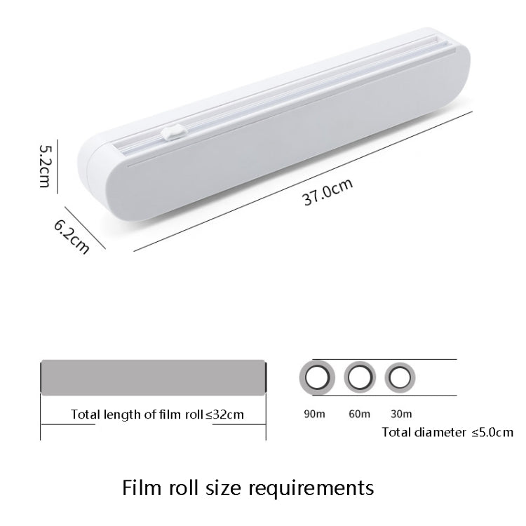 Frischhaltefolien-Cutter mit Saugnapf, verstellbarer Aufbewahrungs-Schneidebox für Frischhaltefolie, Frischhaltefolien-Cutter mit Saugnapf