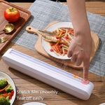 Frischhaltefolien-Cutter mit Saugnapf, verstellbarer Aufbewahrungs-Schneidebox für Frischhaltefolie, Frischhaltefolien-Cutter mit Saugnapf