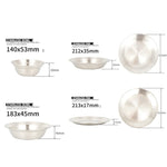 CLS Outdoor Edelstahl Geschirr Tragbares Camping-Essschalen-Set, 16-teilig