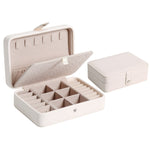 Doppel-Lagen-Leder Tragbare Simple Ohrringe Ring Schmuck Aufbewahrungsbox, 16 x 11 x 5 cm