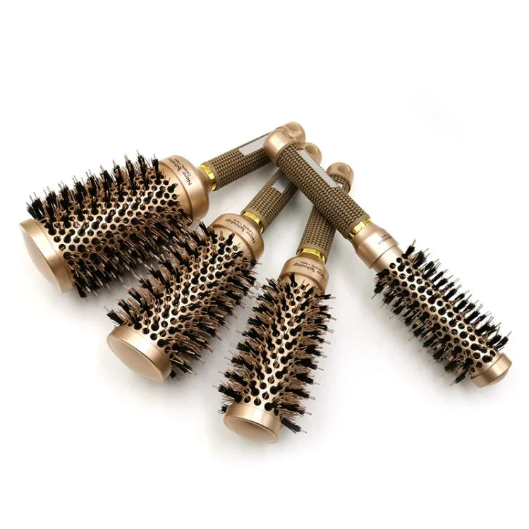 Hochtemperaturbeständiger Lockenwickler mit Keramikborsten und Nylonnadeln, 25, 32, 45, 53 cm