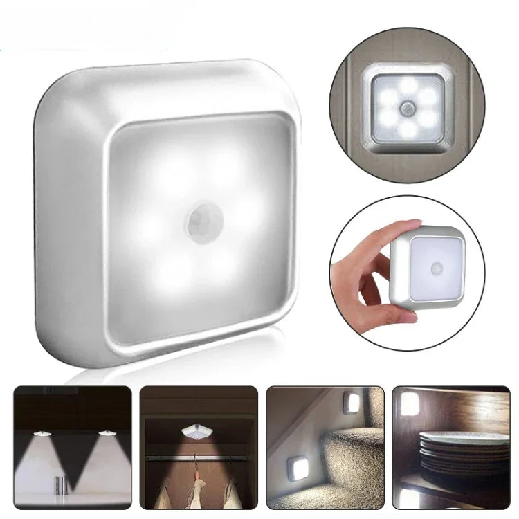 1143 menschlicher Körpersensor-Nachtlicht, Smart Home Sensorleuchten, Silber Weißlicht, Silber Warmlicht, Weißes Gehäuse Weißlicht, Weißes Gehäuse Warmlicht