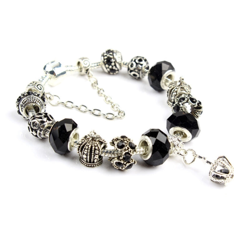Damen Krone Buntes Kristallperlenarmband Handgemachtes Glasperlenarmband, Länge: 18cm, Länge: 19cm, Länge: 20cm, Länge: 21cm