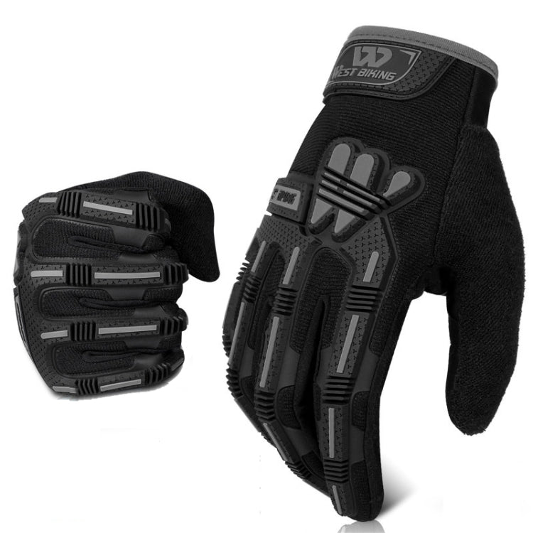 WEST BIKING YP0211208 Reithandschuhe Motorrad Fahrrad Lange Finger Rutschfeste Touchscreen-Handschuhe, M, L, XL