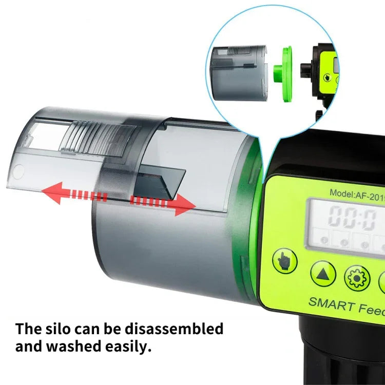 AquaBlue Fischbehälter Intelligenter Timing Automatische Futterspender Aquarium Goldfisch Futterspender Großkapazität Fischfutterautomat,Modell:, AF-2019B Englische Version