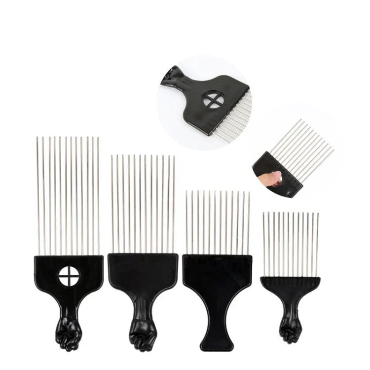 3-teiliger Friseur-Ölkamm aus Stahl mit Nadeln, Kunststoff-Haarschneidekamm mit spitzem Stiel, P2020, P2021, C6, C5