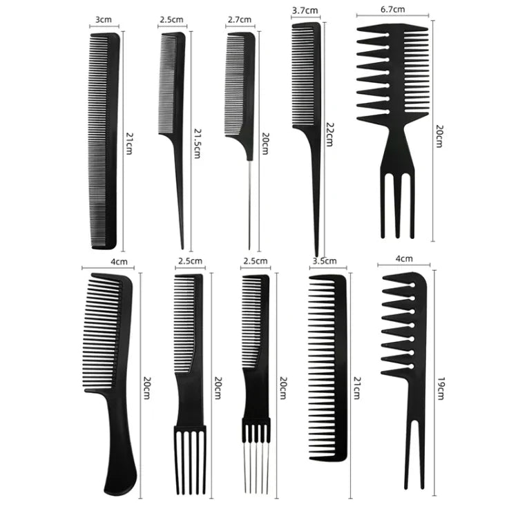 10 Stück / Set Friseurkamm aus Kunststoff