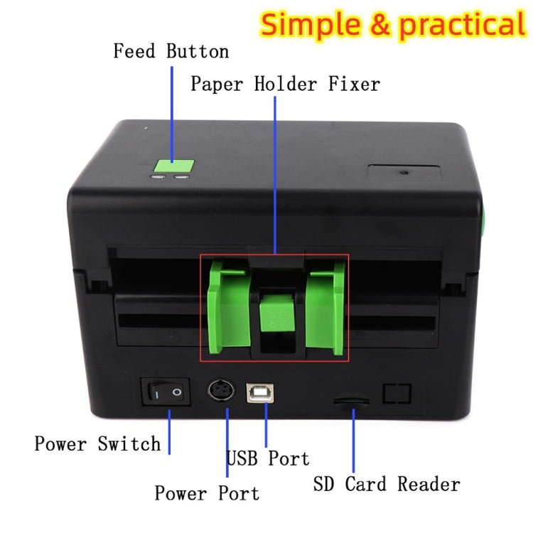 XP-108B 4 Zoll 108mm Etikettendrucker Thermischer Barcode-Drucker Versandetiketten-Drucker UPS DHL USPS DPD POCHTA USB Barcode-Hersteller, EU-Stecker, USB, USB + Bluetooth-Version