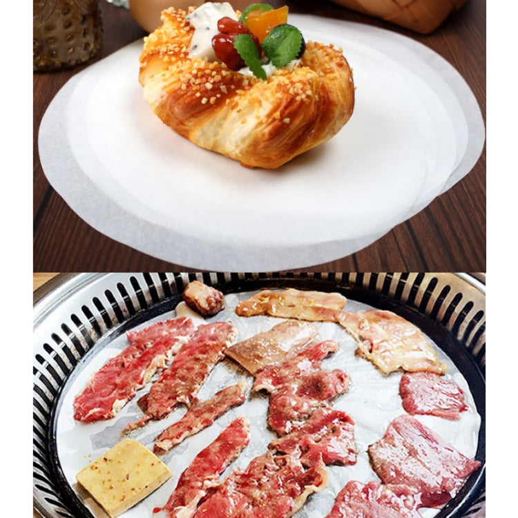 200 Stück/Packung Doppelseitiges Silikonöl Backpapier Kuchen Kekse Pizzablech Antihaft-Fettdichtes Papier, Durchmesser 11cm, Durchmesser 12cm