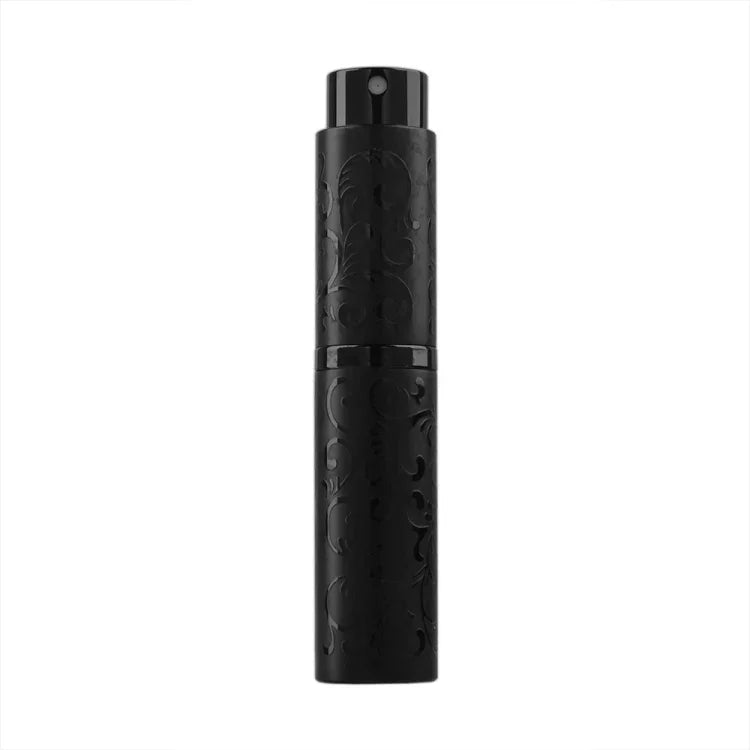 2 Stück geprägte, drehbare Parfümflasche aus Metall, Sterilisations-Sprühflasche mit Alkoholfunktion, 10 ml
