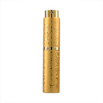 2 Stück geprägte, drehbare Parfümflasche aus Metall, Sterilisations-Sprühflasche mit Alkoholfunktion, 10 ml