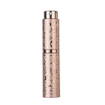 2 Stück geprägte, drehbare Parfümflasche aus Metall, Sterilisations-Sprühflasche mit Alkoholfunktion, 10 ml