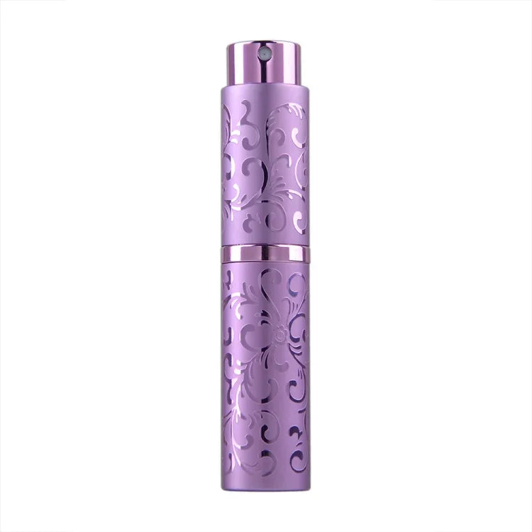 2 Stück geprägte, drehbare Parfümflasche aus Metall, Sterilisations-Sprühflasche mit Alkoholfunktion, 10 ml