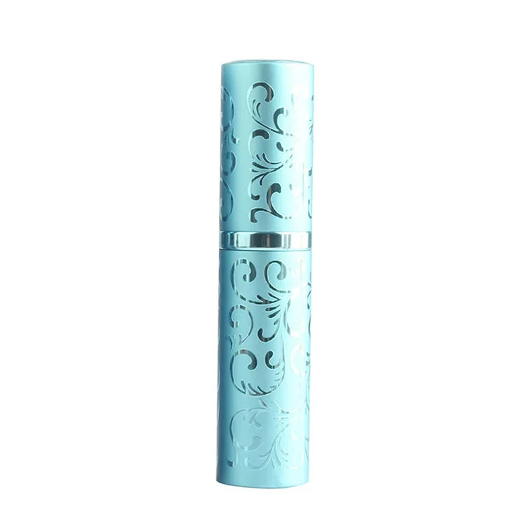 2 Stück geprägte, drehbare Parfümflasche aus Metall, Sterilisations-Sprühflasche mit Alkoholfunktion, 10 ml