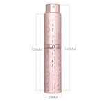 2 Stück geprägte, drehbare Parfümflasche aus Metall, Sterilisations-Sprühflasche mit Alkoholfunktion, 10 ml