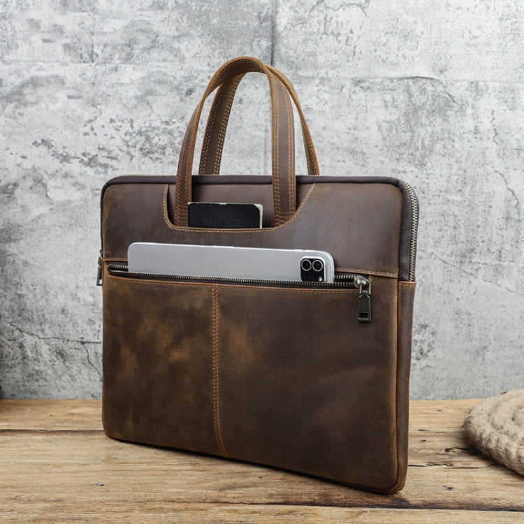CONTACTS FAMILY CF3010 Crazy Horse Leder Multifunktionale Laptop-Handtasche für MacBook Pro 16 Zoll, für MacBook Pro 16 Zoll