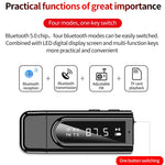 USB Auto Bluetooth 5.0 Adapter Empfänger FM + AUX Audio Doppel-Ausgang Stereo Sender, K9 Schwarz